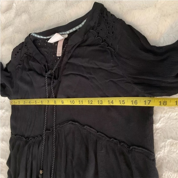 Knox Rose Black Boho High/Low Hem Top Size S - Picture 8 of 12